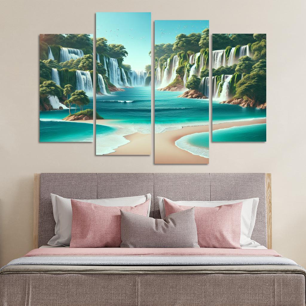 Secret Waterfalls Beach A Hidden Oasis Canvas Paintings Frame
