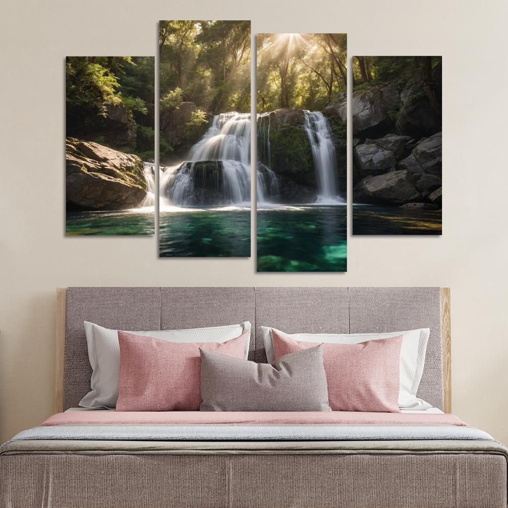 The Cascade Of Silver Falls Oil Paintings Frame