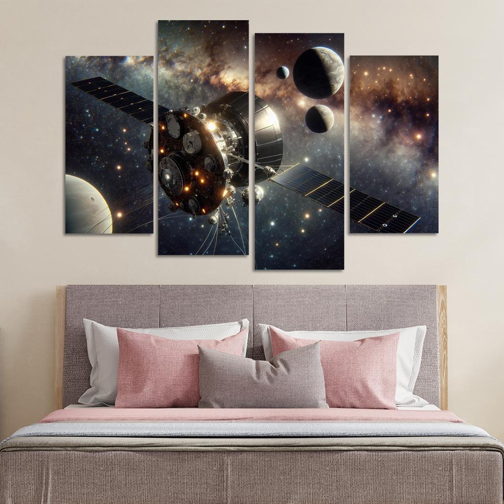 The Journey Of Space Probes A Cosmic Odyssey Abstract Paintings Frame