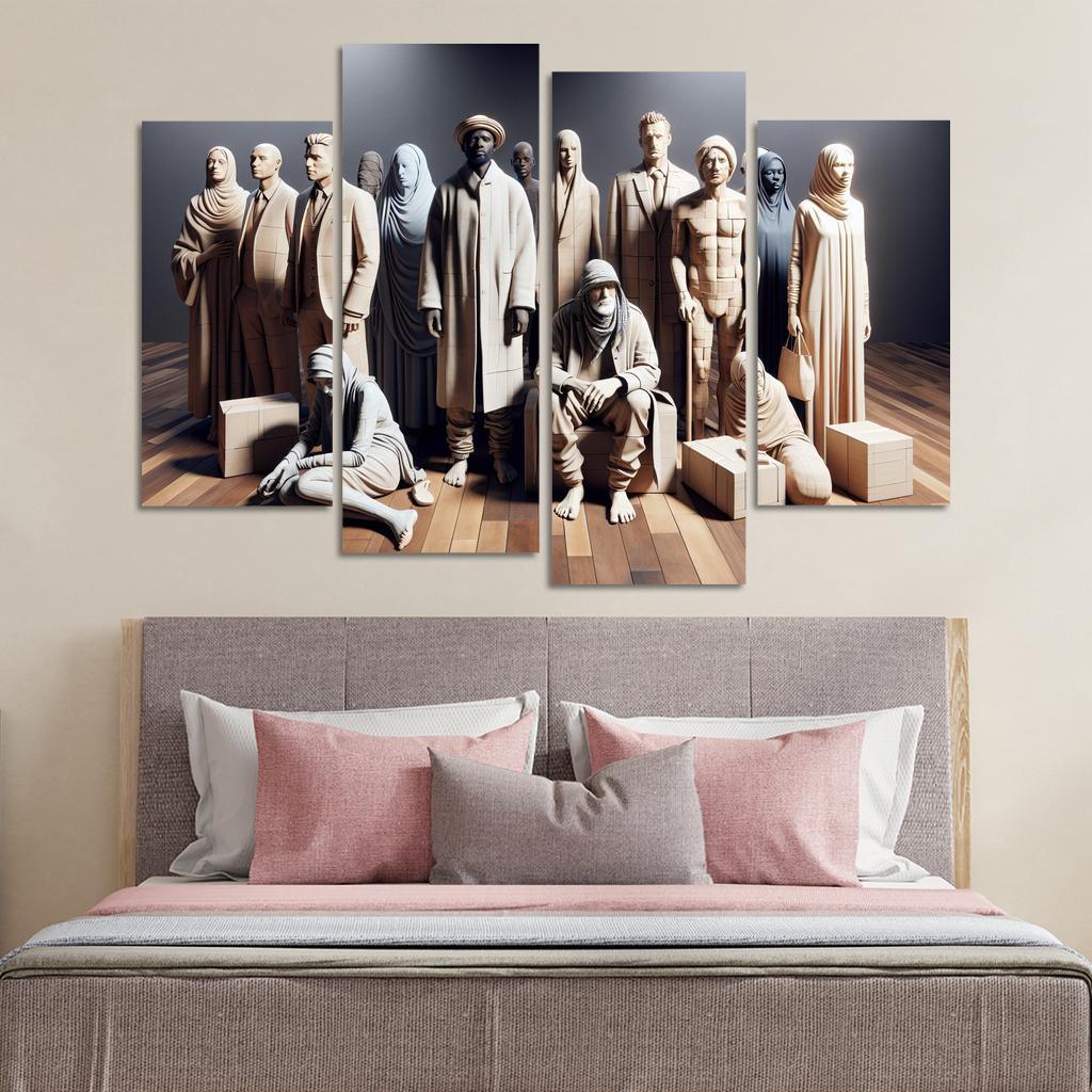 Empathy In Action Addressing Homelessness Through Art Multi-panel Paintings