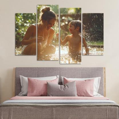 Dancing In The Rain A Mothers Joyful Spirit Custom Paintings Frame
