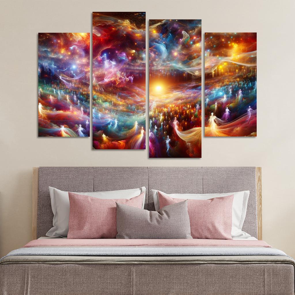 The Luminous Expanse 4 Piece HD Canvas Wall Art-Original Frame