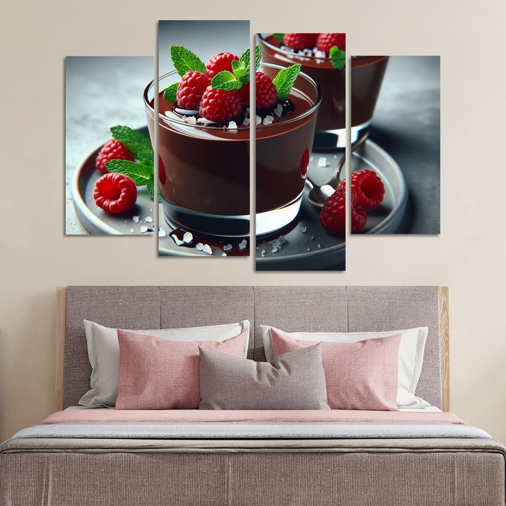 Chocolate Avocado Mousse 4 Piece HD Canvas Wall Art-Original Frame