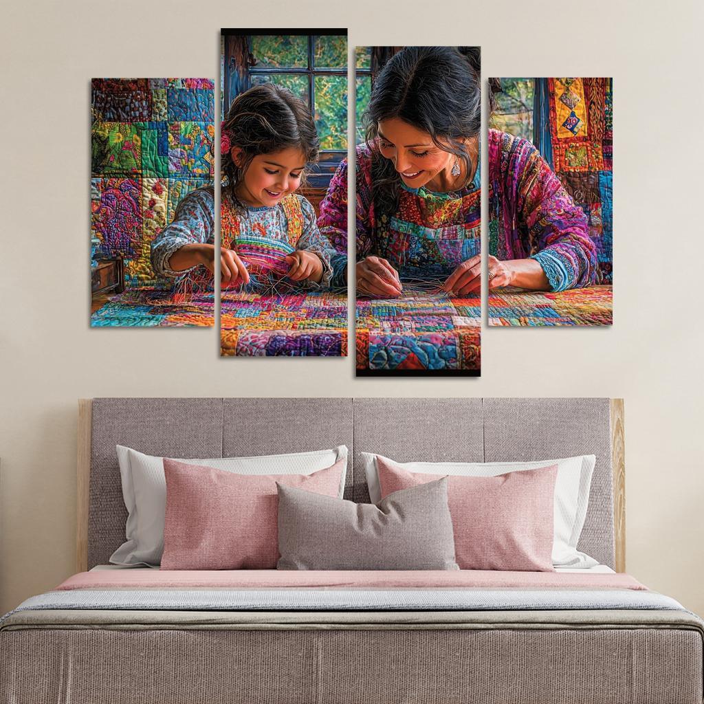 Woven With Love A Mothers Caring Tapestry Canvas Paintings Frame