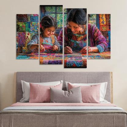Woven With Love A Mothers Caring Tapestry Canvas Paintings Frame