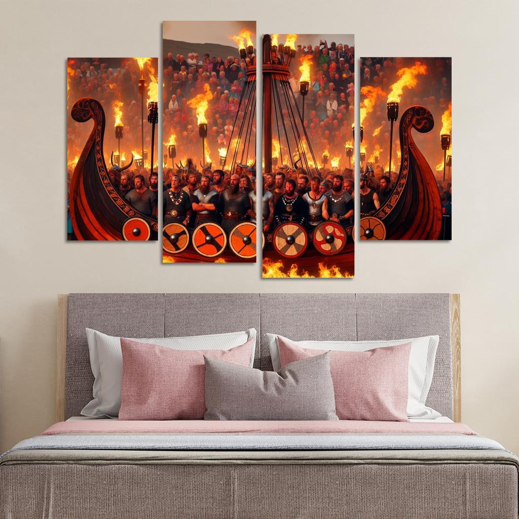Up Helly Aa - Scotland Framed Paintings