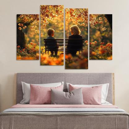 The Wisdom Of Ages A Mothers Guiding Hand Canvas Paintings Frame