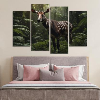 The Spectacular Okapi Forest Giraffe Canvas Paintings Frame