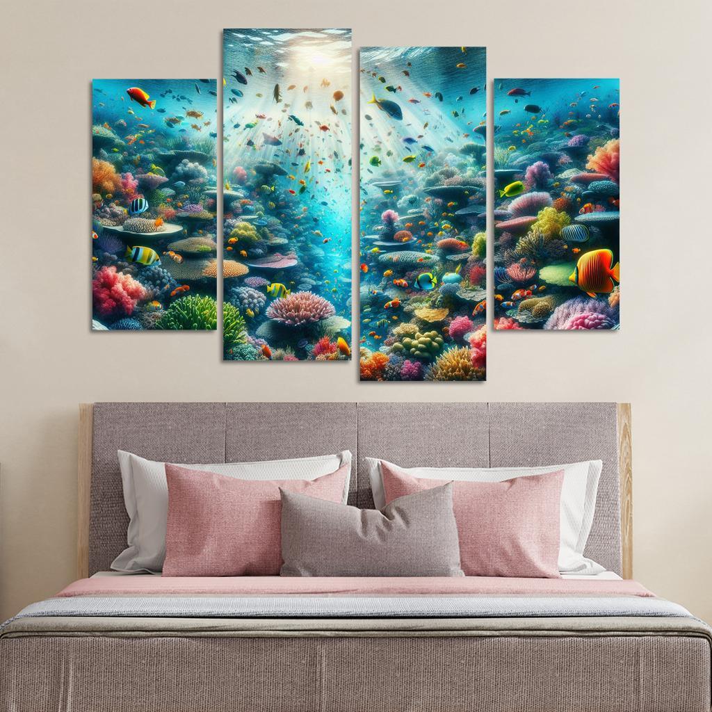 Golden Reef Underwater Exploration Adventure Custom Paintings Frame