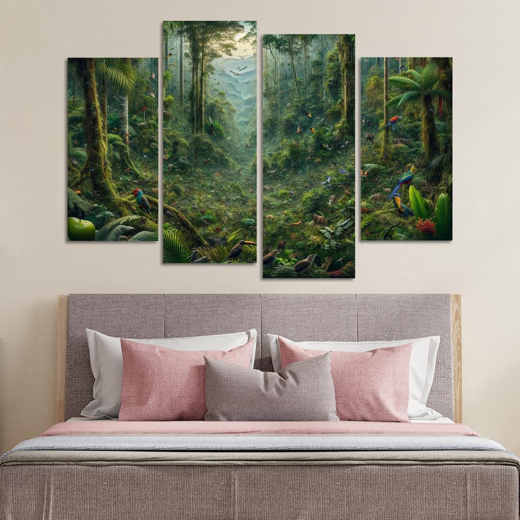 Nature's Call Celebrating Biodiversity through Art 4 Piece HD Canvas Wall Art-Original Frame