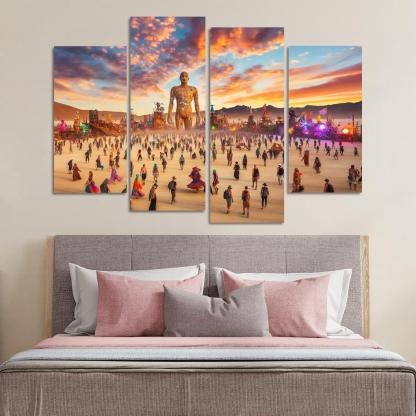 Burning Man - Usa Framed Paintings