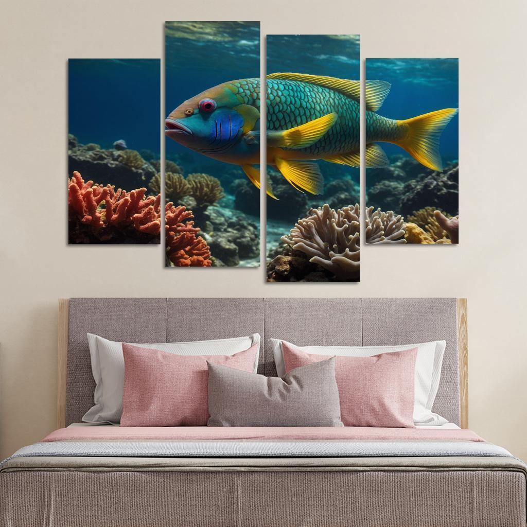 The Colorful Parrotfish Ocean's Painter Premium Artwork Frames