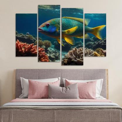 The Colorful Parrotfish Ocean's Painter Premium Artwork Frames