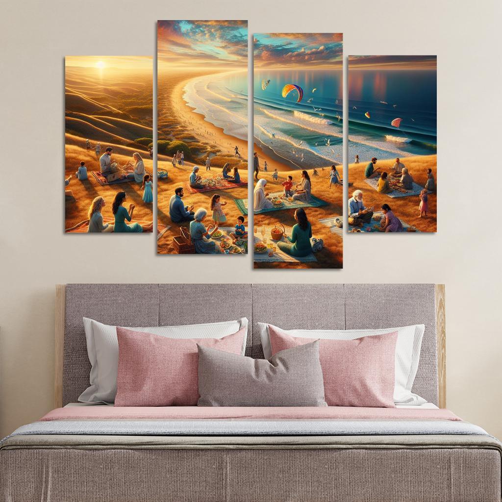 Bayside Retreat Scenic Picnic Spot Multi-panel Paintings