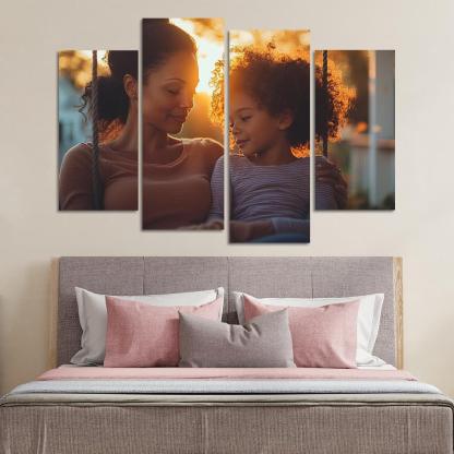 Whispers Of Love A Mother's Soft Guidance Canvas Paintings Frame