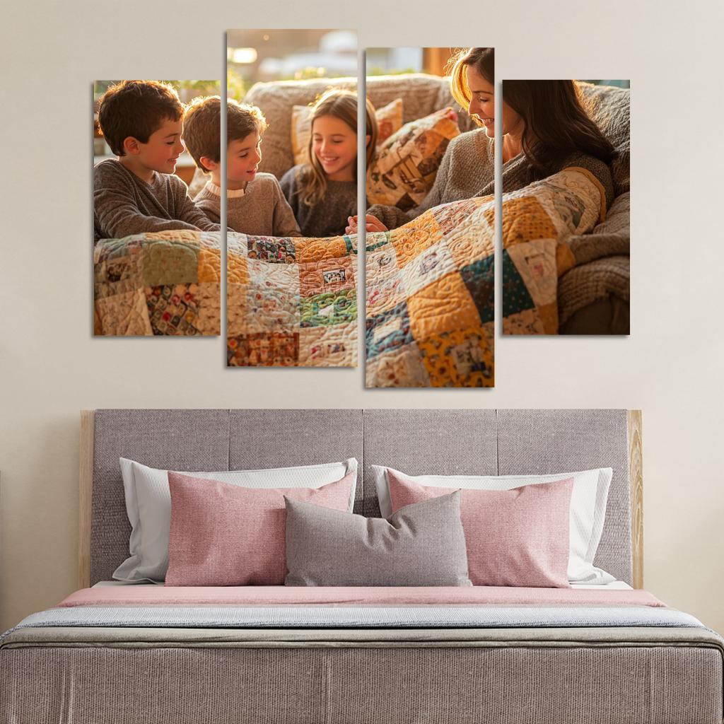 A Quilt Of Memories Stitched With Love Modern Paintings Frame