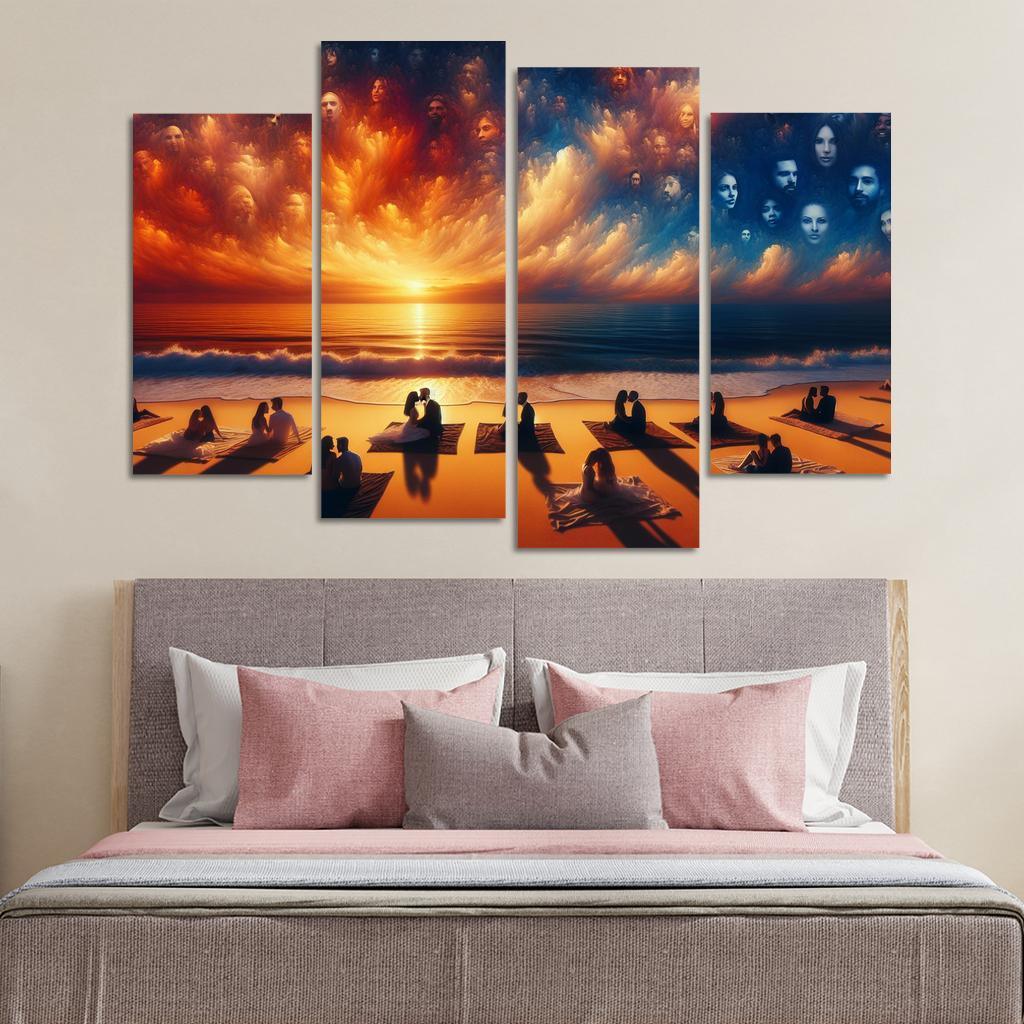 Sunset Oasis Romantic Getaway Art Trends