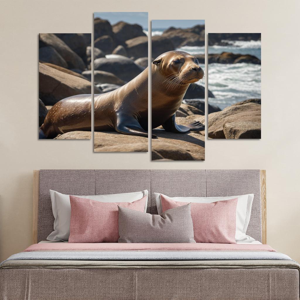The Playful Sea Lion Acrobats Of The Ocean Canvas Paintings Frame