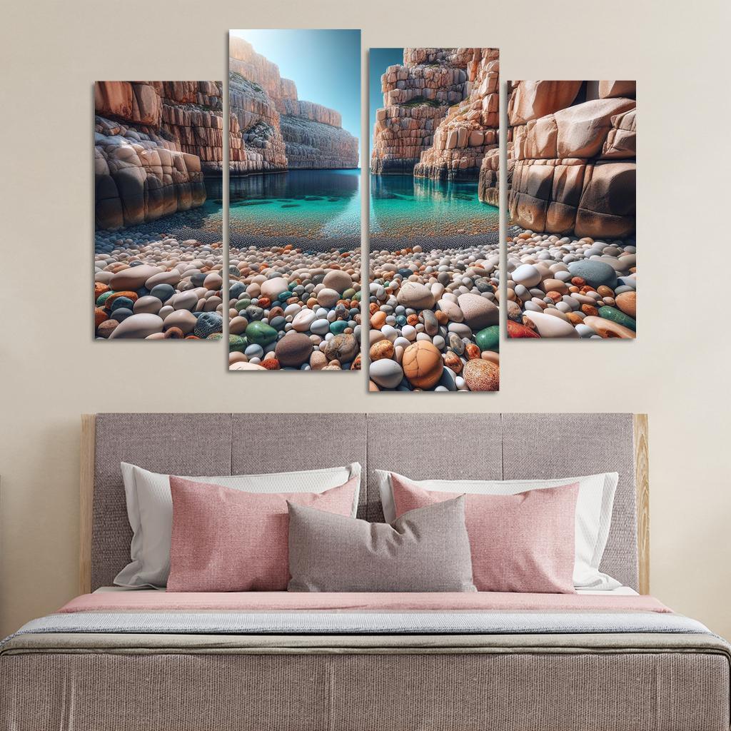 Pebble Beach Cove Unique Geological Marvel Custom Paintings Frame