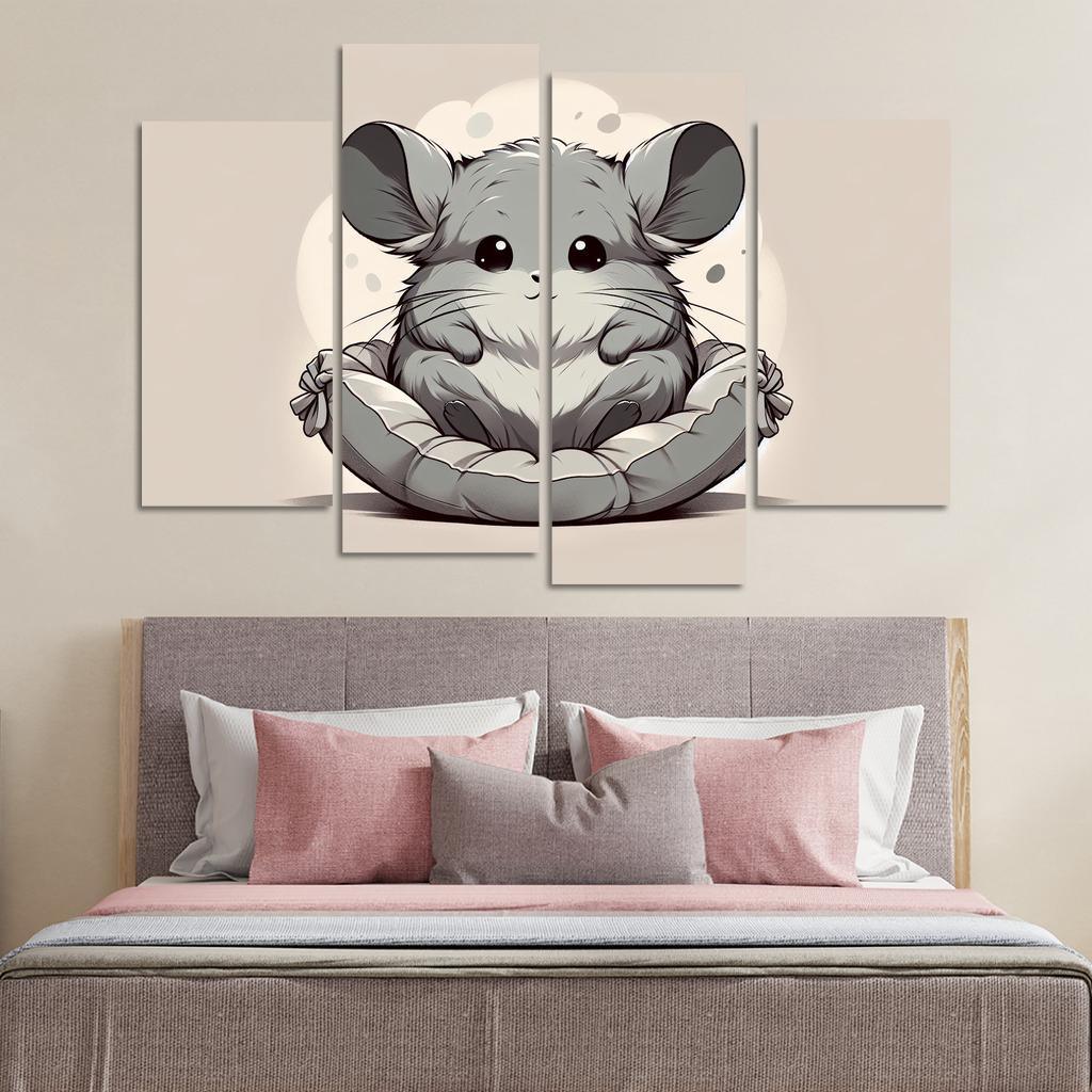 Cheerful Chinchilla - Cuddle Buddy Framed Paintings
