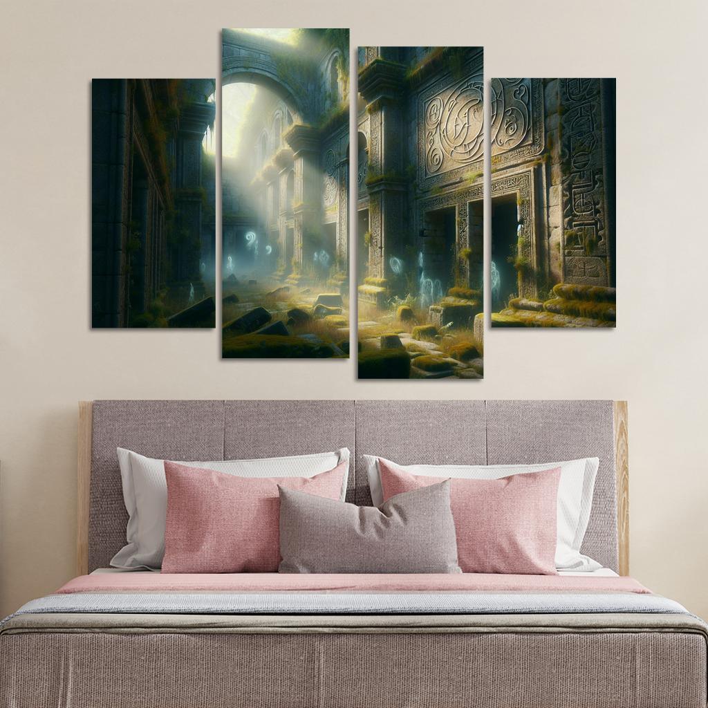 The Forgotten Realm 4 Piece HD Canvas Wall Art-Original Frame