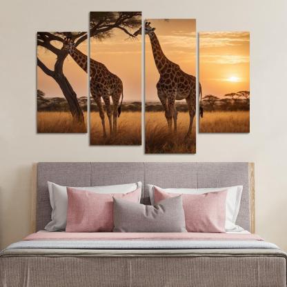 The Elegant Giraffe Towering Wonder Of The Savannah Modern Paintings Frame