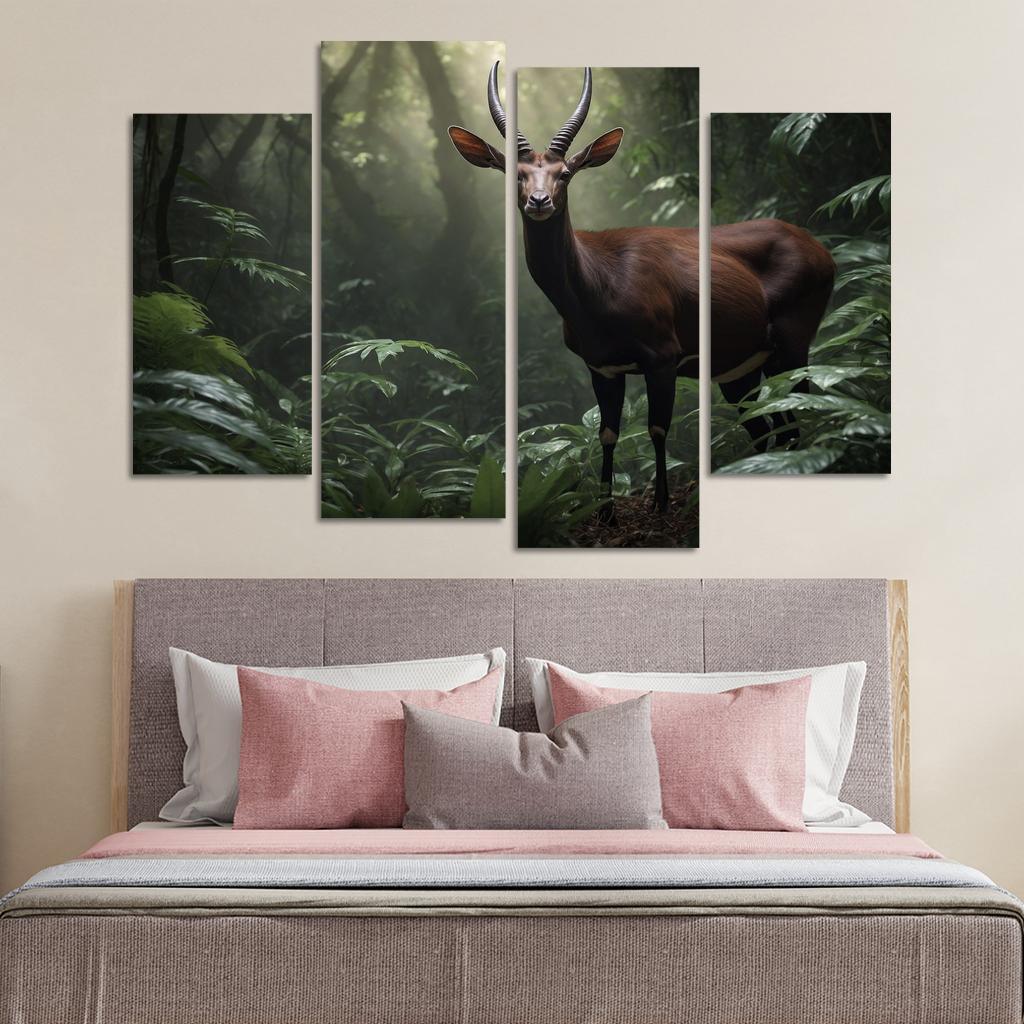 The Unique Saola Asia's Rare Unicorn Canvas Paintings Frame