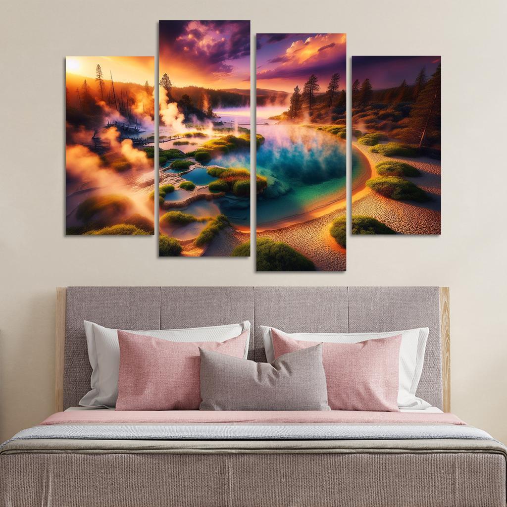 Serene Springs Natural Hot Springs Beach Custom Paintings Frame