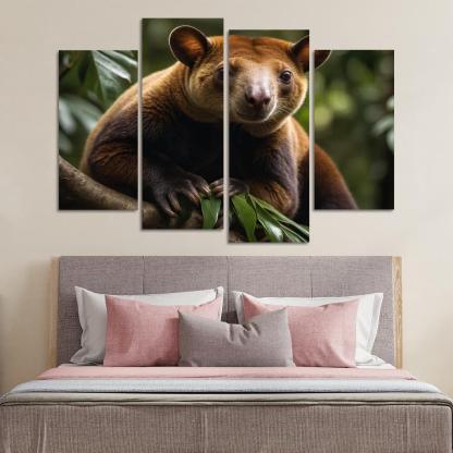 The Agile Tree Kangaroo Climbing Marvel Canvas Paintings Frame