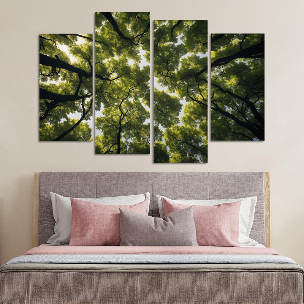 The Ethereal Splendor Of Treetop Canopies Oil Paintings Frame
