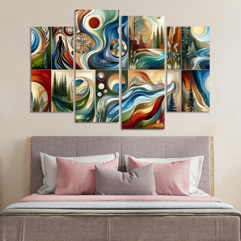 Voices Of The Past Indigenous Wisdom And Stewardship Multi-panel Paintings