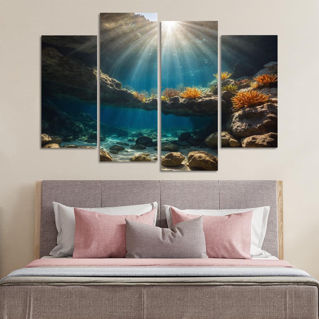 The Inspiring Depths Of Crystal Clear Waters Multi-panel Paintings