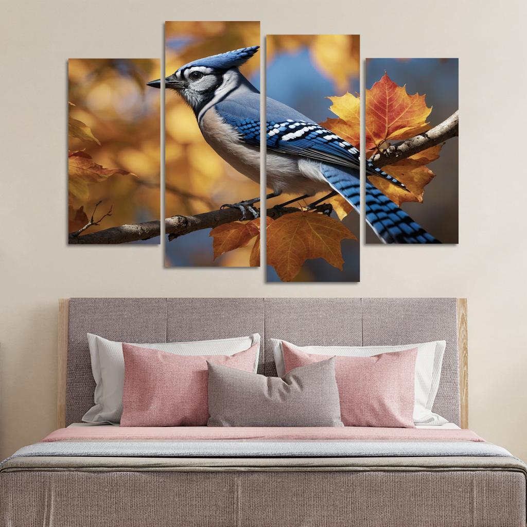 The Vibrant Blue Jay A Feathered Performer Framed Paintings