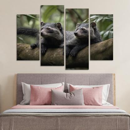 The Charming Binturong The Bearcat Of The Rainforest Canvas Paintings Frame