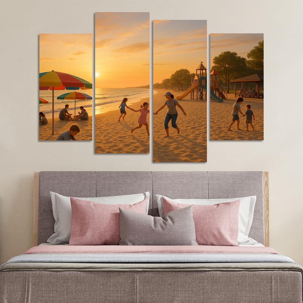 Sunrise Beach Calm And Family Friendly Custom Paintings Frame