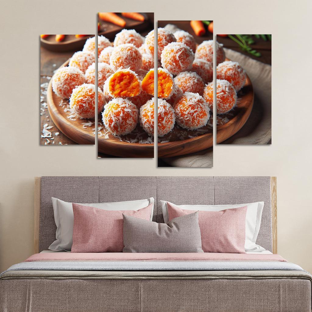 Carrot Cake Energy Bites 4 Piece HD Canvas Wall Art-Original Frame