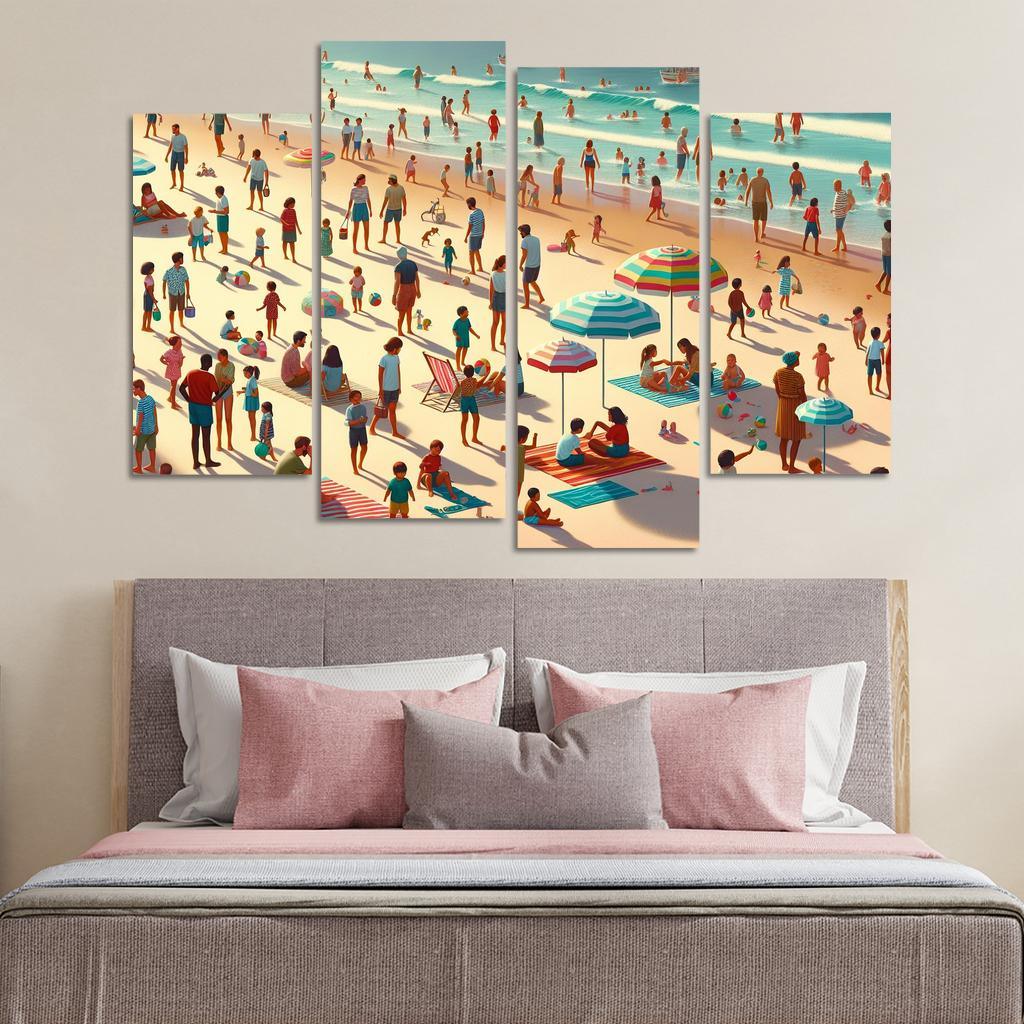 Ocean Breeze Beach A Family Escape Canvas Paintings Frame