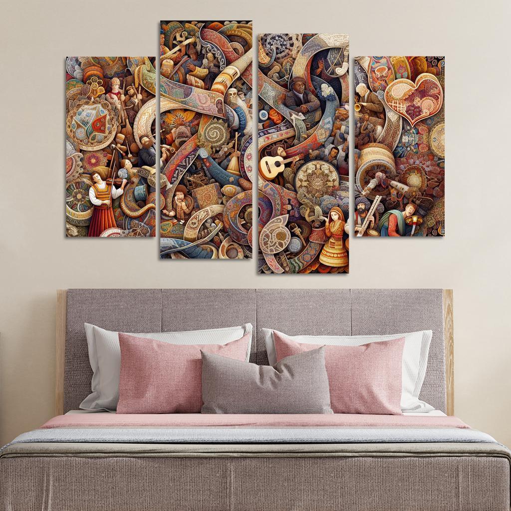 Threads Of Heritage Celebrating Cultural Diversity Multi-panel Paintings