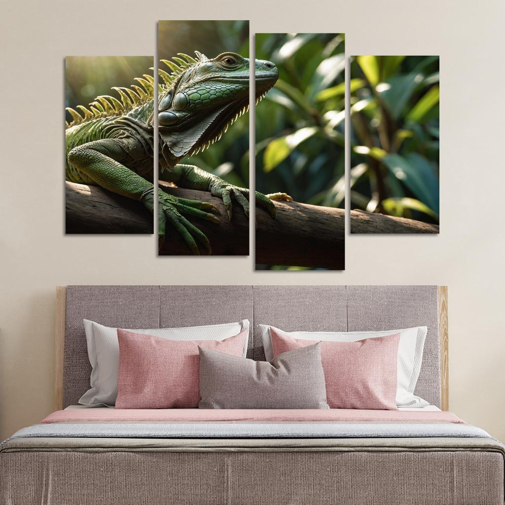 The Mysterious Green Iguana Giant Of The Tropics Modern Paintings Frame