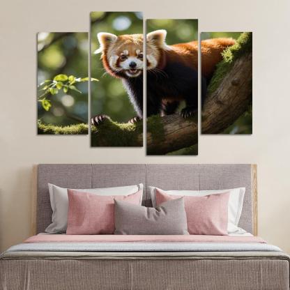 The Captivating Red Panda Cuddly Icon Of The Himalayas Modern Paintings Frame