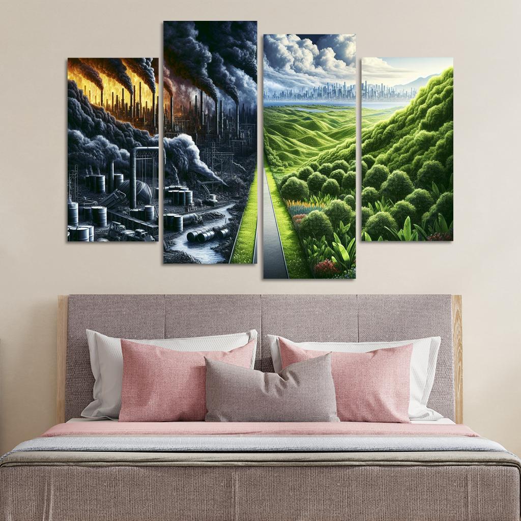 Fossil Fuels The Cost Of Convenience Multi-panel Paintings