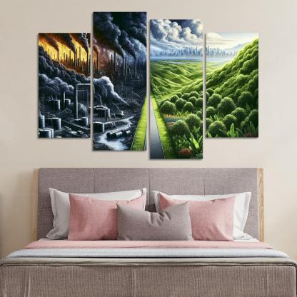 Fossil Fuels The Cost Of Convenience Multi-panel Paintings