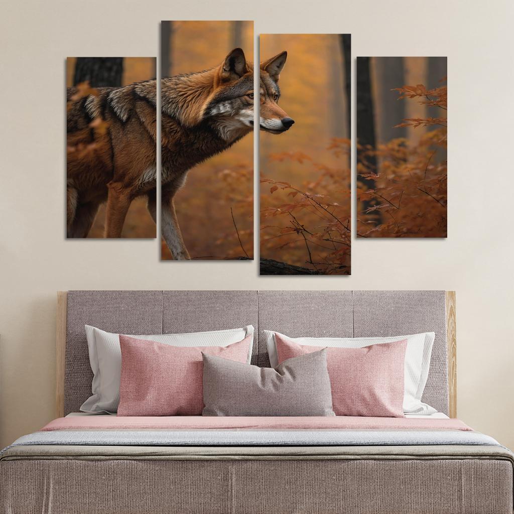 The Rare Red Wolf Shadow Of The Southeastern Forests Modern Paintings Frame