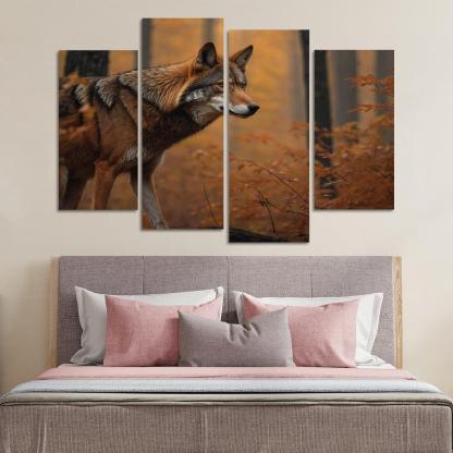 The Rare Red Wolf Shadow Of The Southeastern Forests Modern Paintings Frame