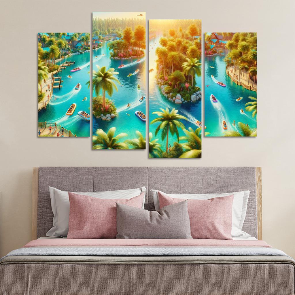 Adventure Lagoon Watersports Paradise Canvas Paintings Frame