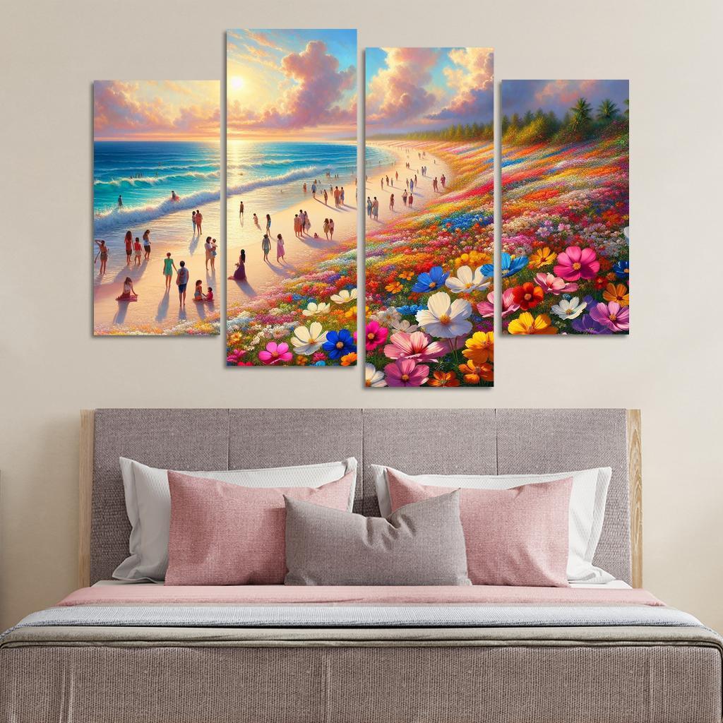 Wildflower Beach Natural Flora Haven Oil Paintings Frame