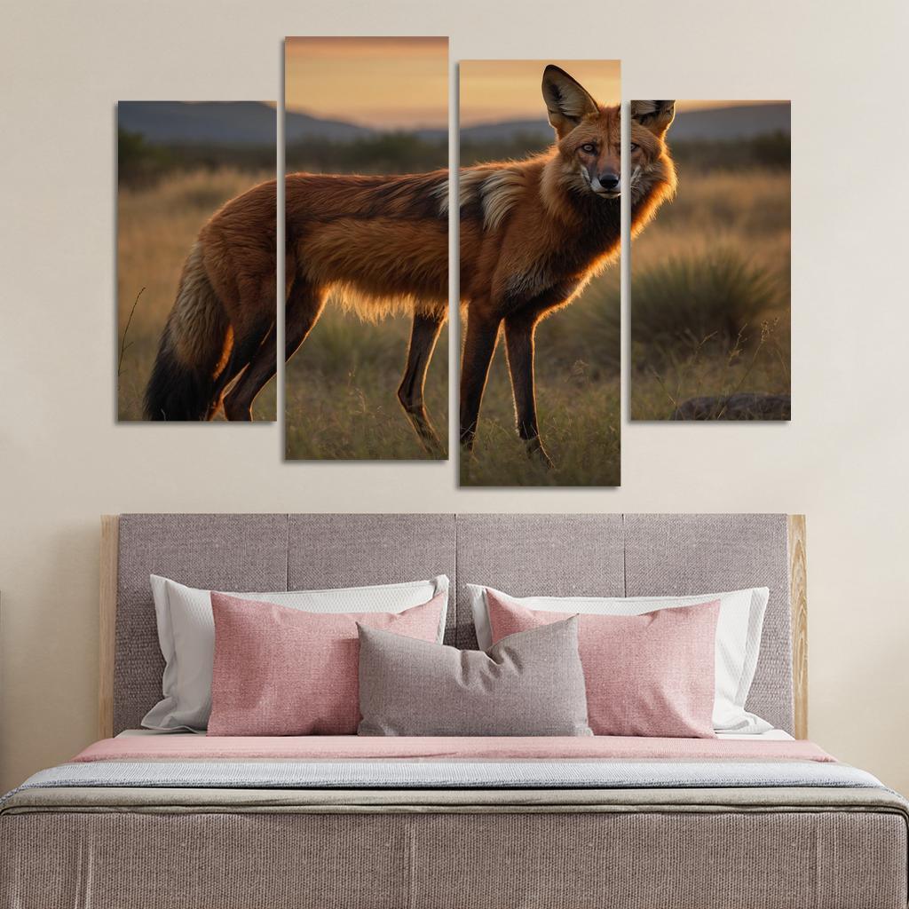 The Graceful Maned Wolf The Red Fox Of South America Oil Paintings Frame