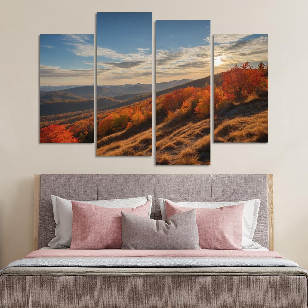 The Vibrant Palette Of Autumn Hills Oil Paintings Frame