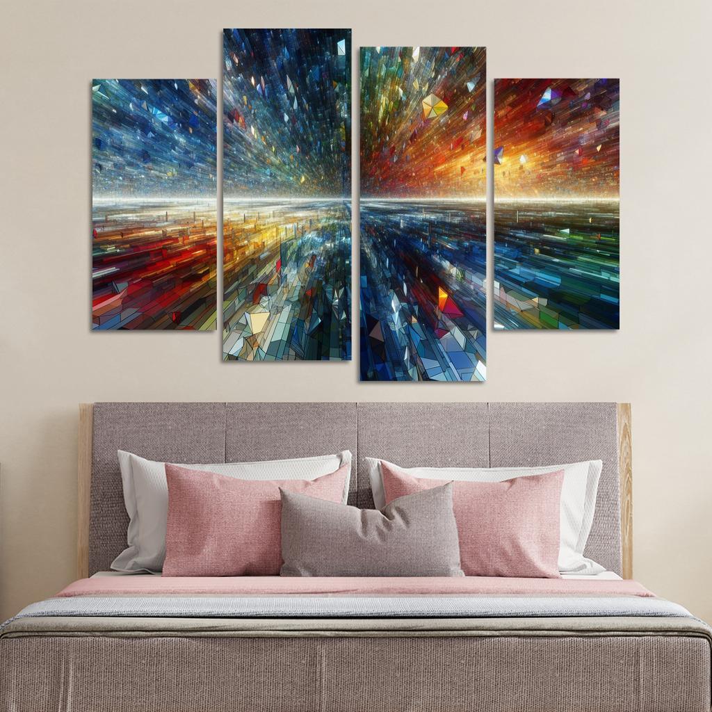 Fragments of Infinite Possibility 4 Piece HD Canvas Wall Art-Original Frame