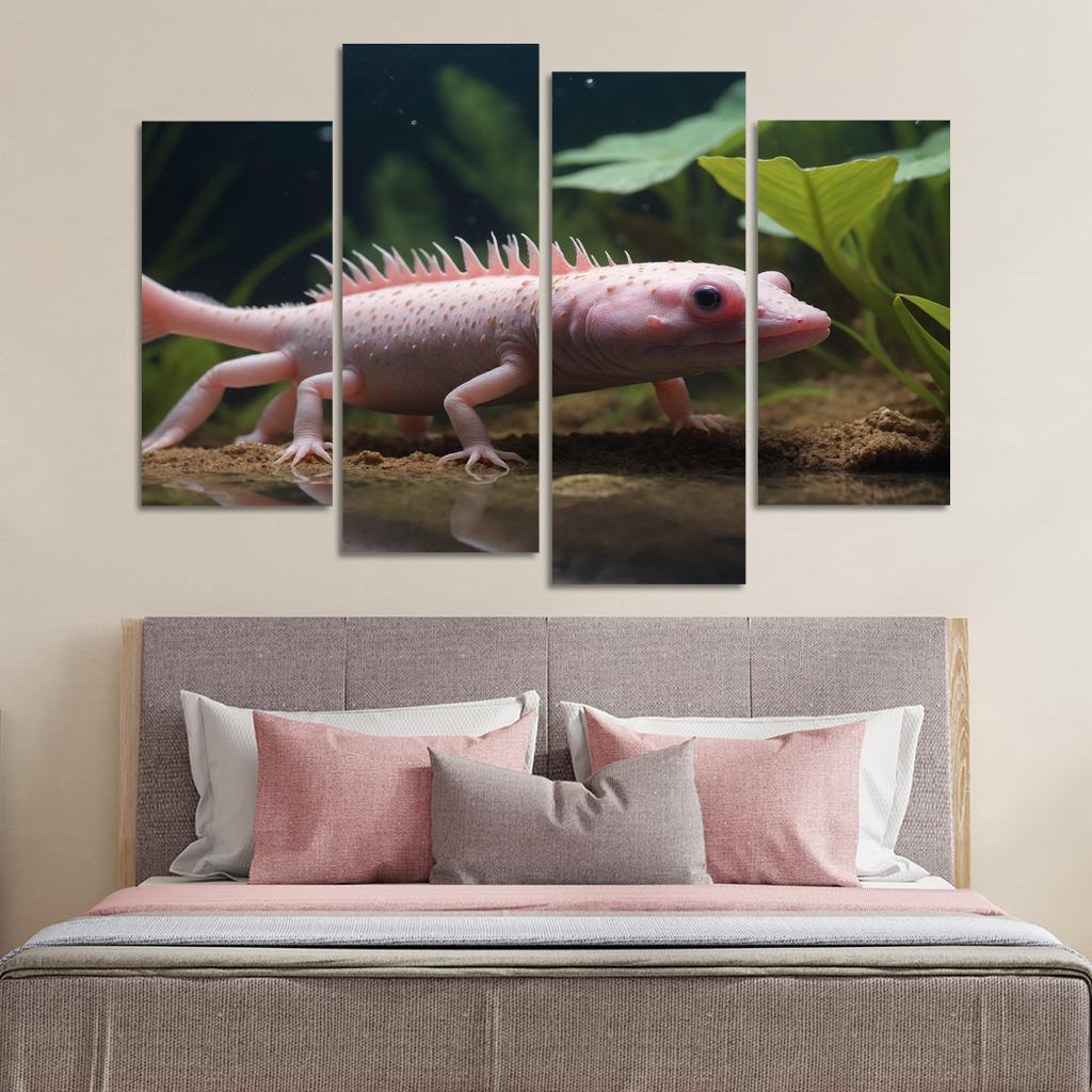The Mysterious Axolotl The Water Monster Of Mexico Canvas Paintings Frame